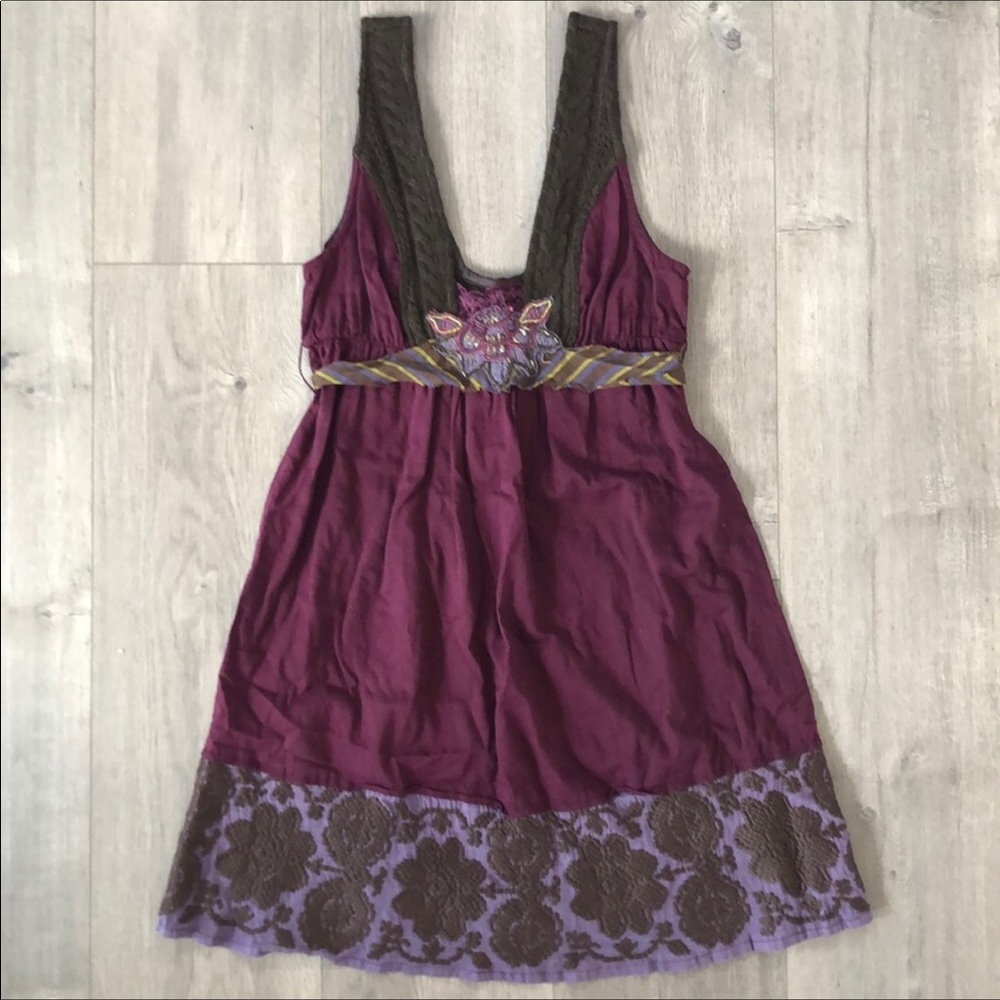 NEW Free People Embroidered boho beaded dress